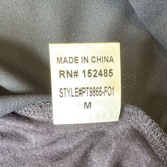 PaperMoon Mixed Material Foil Print Blouse Navy Rose Gold Polka Dot Women Medium - Picture 10 of 12